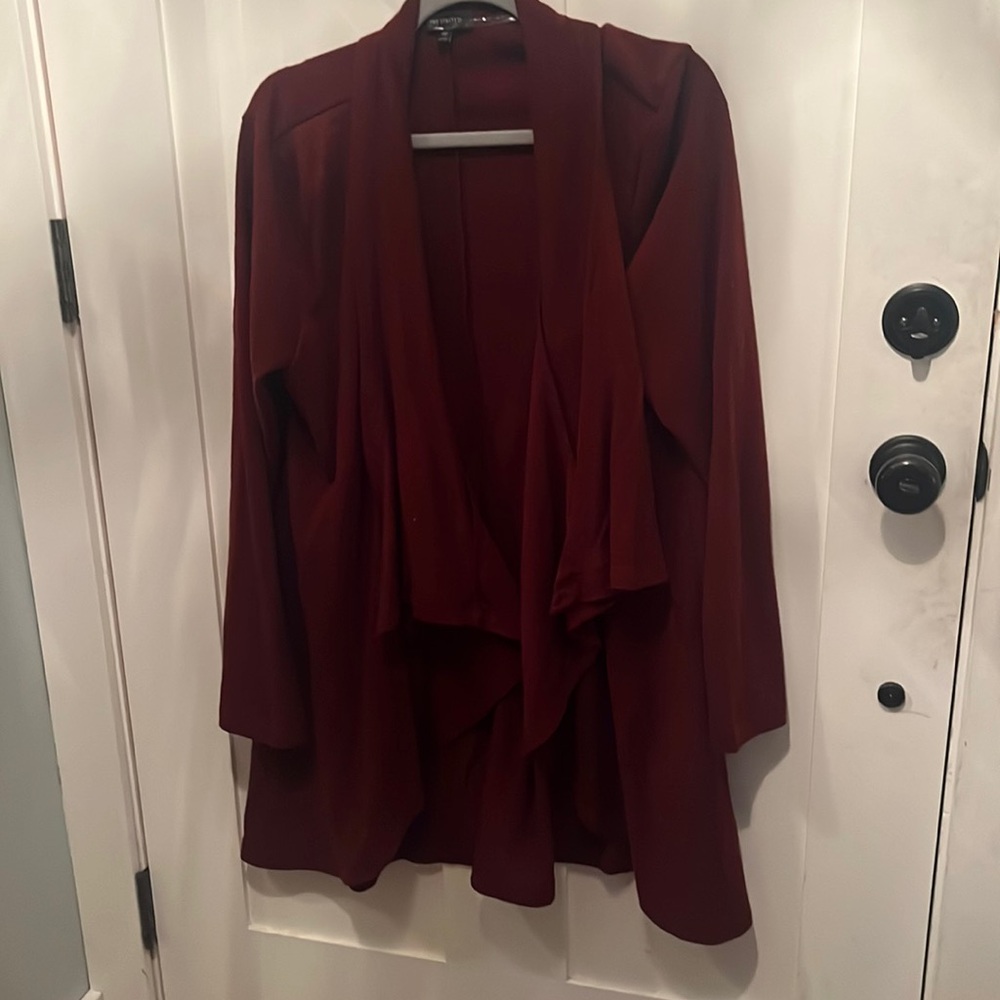The Limited cranberry colored cardigan-wear it two ways